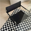 CRO Decor Modern Faux Leather Stainless Steel Chair with Two-piece Set in Black