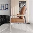CRO Decor Stainless Steel Leather Sofa (1pc) - Brown