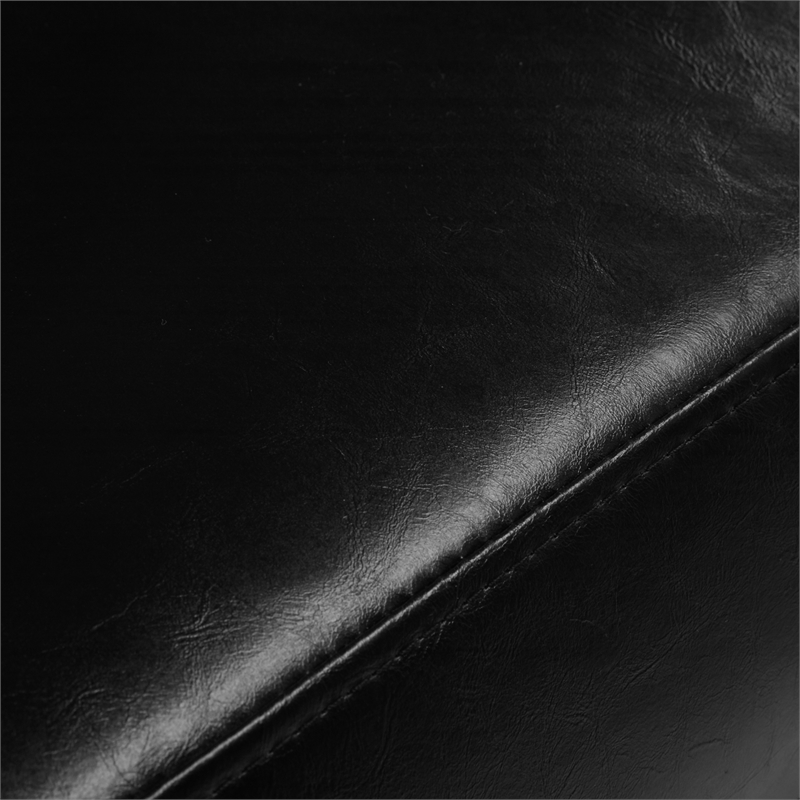 CRO Decor Stainless Steel Leather Sofa (2pc) - Black