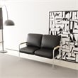 CRO Decor Stainless Steel Leather Sofa (2pc) - Black