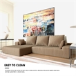 CRO Decor L-shaped Corduroy free-install fully foam-filled living room sofa