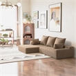CRO Decor L-shaped Corduroy free-install fully foam-filled living room sofa