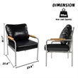 CRO Decor Stainless Steel Leather Sofa (1pc) - Black