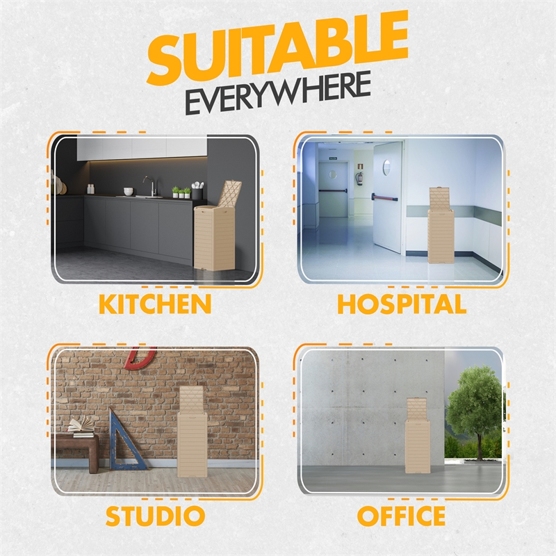 31 Gallon Light Coffee Plastic Outdoor Concealed Trash Can for Yard