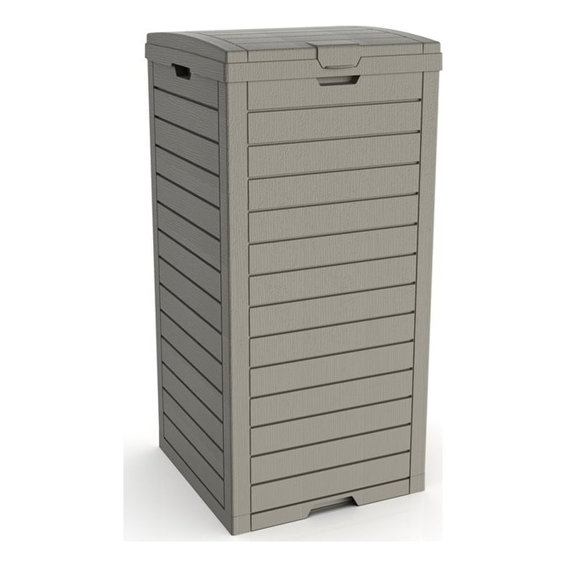 31 Gallon Light Coffee Plastic Outdoor Concealed Trash Can for Yard