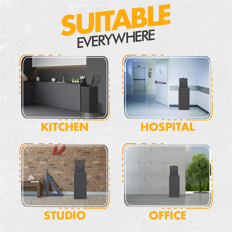 CRO Decor 31 Gallon Black Plastic Outdoor Concealed Trash Can for Yard