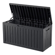 CRO Decor 80 Gallon Large Resin Water Resistant Patio Storage Box - Black