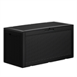 CRO Decor 100gal Resin Water Resistant Patio Storage Box with Rattan Pattern