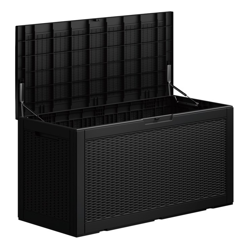 CRO Decor 100gal Resin Water Resistant Patio Storage Box with Rattan Pattern