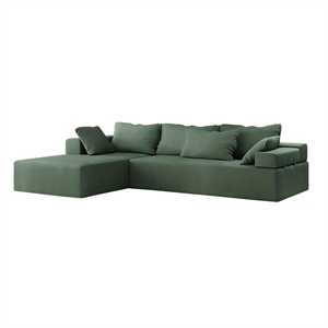 2-Piece Chenille Green Combination Floor Compressed Sofa-No Assembly Required