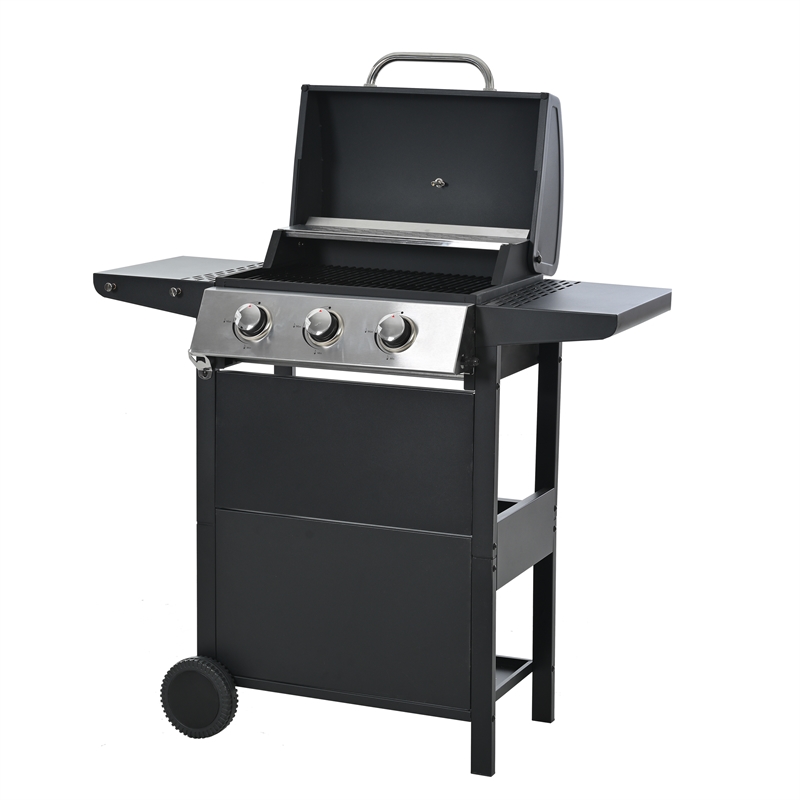 3 Burner Barbecue Grill Stainless Steel 26000 BTU Patio Garden Barbecue Grill