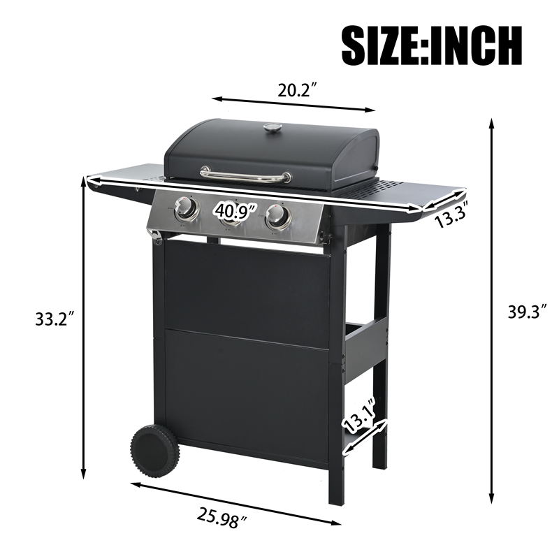 3 Burner Barbecue Grill Stainless Steel 26000 BTU Patio Garden Barbecue Grill
