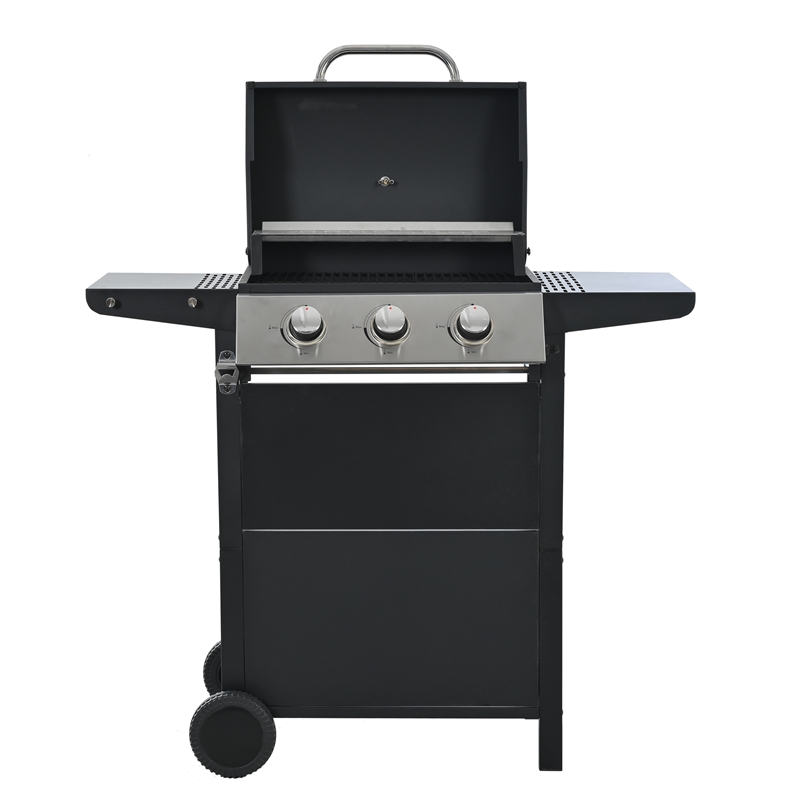 3 Burner Barbecue Grill Stainless Steel 26000 BTU Patio Garden Barbecue Grill