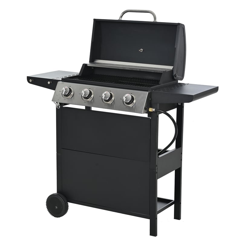 4 Burner Barbecue Grill Stainless Steel 34000 BTU Patio Garden Barbecue Grill