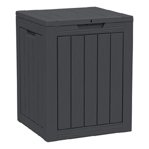 Weatherproof 28-Gallon Outdoor Storage Box with UV Protection - Black Resin