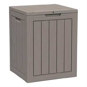 Weatherproof 28-Gallon Outdoor Storage Box with UV Protection - Tan Resin