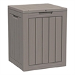Weatherproof 28-Gallon Outdoor Storage Box with UV Protection - Tan Resin