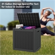 30-Gallon Weatherproof Outdoor Storage Box with Rattan Effect - Black Resin