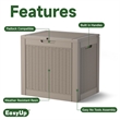 30-Gallon Weatherproof Outdoor Storage Box with Rattan Effect - Tan Resin