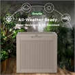 30-Gallon Weatherproof Outdoor Storage Box with Rattan Effect - Tan Resin