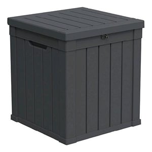 50-Gallon Weatherproof Outdoor Storage Box - Black Resin