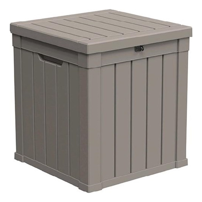 50-Gallon Weatherproof Outdoor Storage Box - light coffee Resin