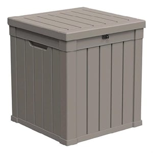 50-Gallon Weatherproof Outdoor Storage Box - light coffee Resin