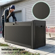 60-Gallon Weatherproof Outdoor Storage Box with Rattan Effect - Black Resin
