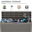 60-Gallon Weatherproof Outdoor Storage Box with Rattan Effect -light coffee