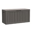 80-Gallon Weatherproof Outdoor Storage Box with Woodgrain Finish - light coffee