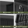 230-Gallon Weatherproof Outdoor Storage Box with Woodgrain Finish - Black Resin