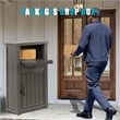 48-Gallon Lockable Resin Delivery Box with Bold Sign -Light Coffee