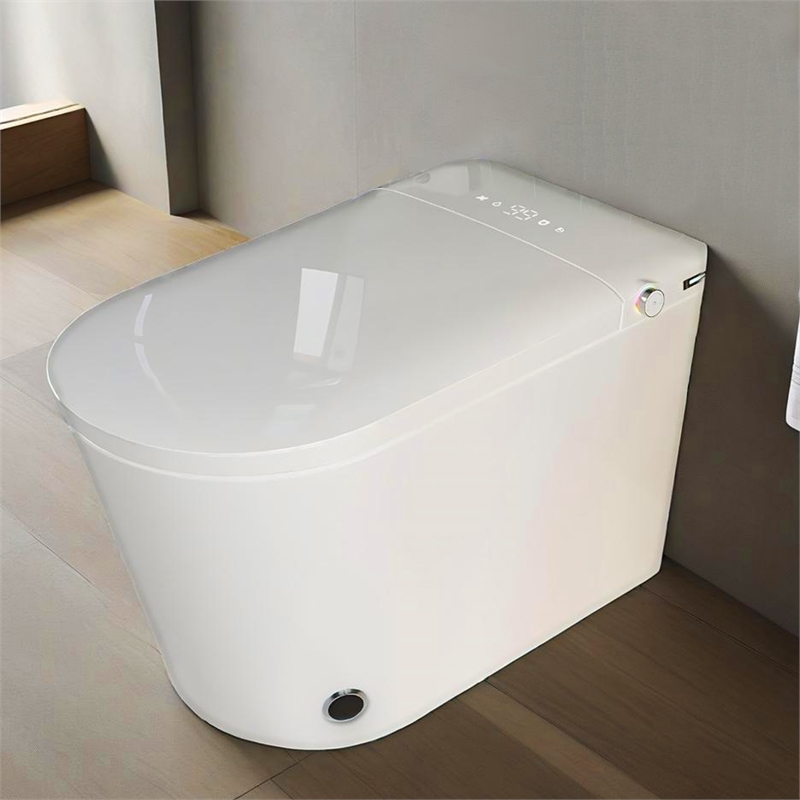 CRO Decor Modern White Smart Toilet with Stainless Steel Construction