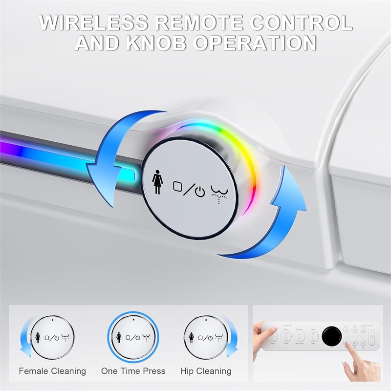 CRO Decor Modern White Smart Toilet with Stainless Steel Construction