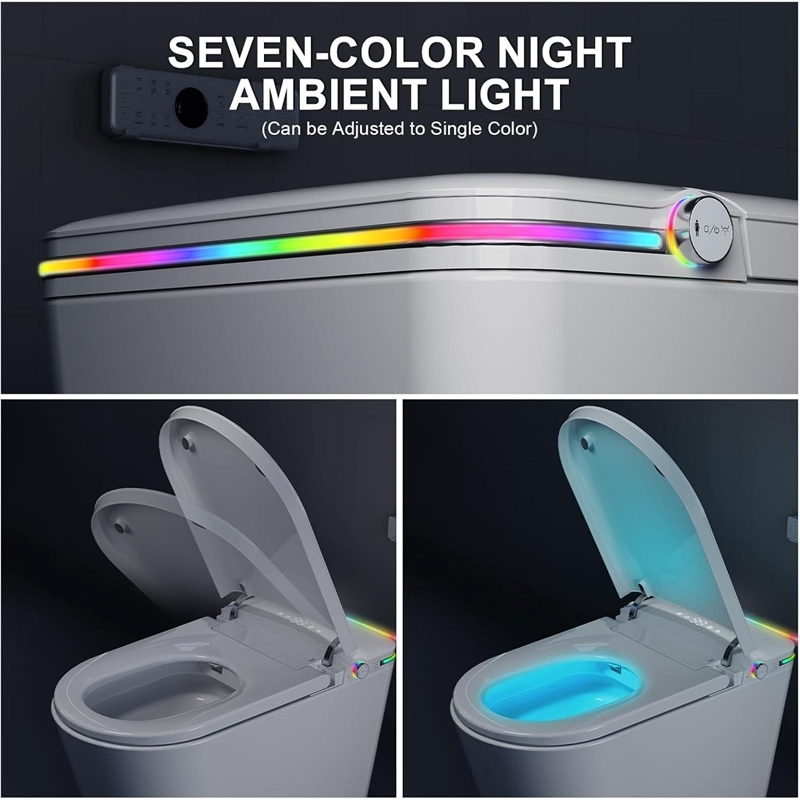 CRO Decor Modern White Smart Toilet with Stainless Steel Construction