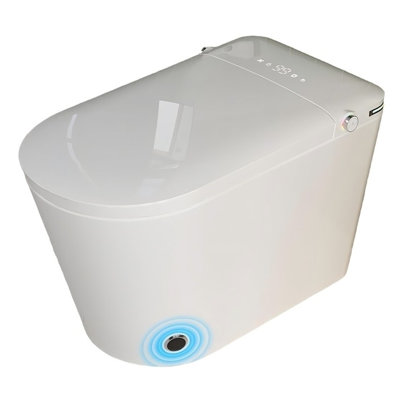 CRO Decor Modern White Smart Toilet with Stainless Steel Construction