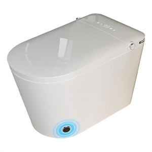 CRO Decor Modern White Smart Toilet with Stainless Steel Construction