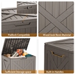 32-Gallon Weatherproof Outdoor Storage Box with Woodgrain Finish -light coffee
