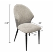 CRO Decor Fabric Sponge Chair Wood Chair Dining Chair - White