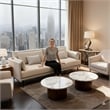 CRO Decor Modern Fabric Upholstered Assembly Living Room Sofa Set in Light Gray
