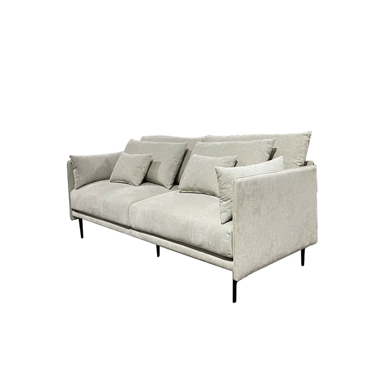 CRO Decor Modern Fabric Upholstered Assembly Living Room Sofa Set in Light Gray