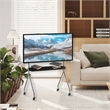Mobile Multi-Functional Stainless Steel TV Stand with Rolling Casters - Black