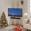 Mobile Multi-Functional Stainless Steel TV Stand with Rolling Casters - Black