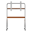 Mobile Multi-Functional Stainless Steel TV Stand with Rolling Casters - Amber