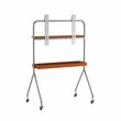 Mobile Multi-Functional Stainless Steel TV Stand with Rolling Casters - Amber