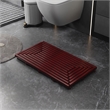 CRO Decor Teak Rectangle Teak & Wood Reversible Shower Mat