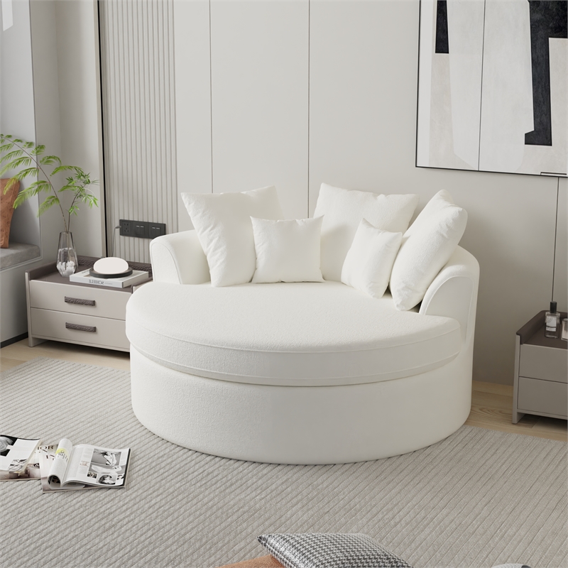 CRO Decor White Corduroy free-install fully foam-filled Compressed sofa