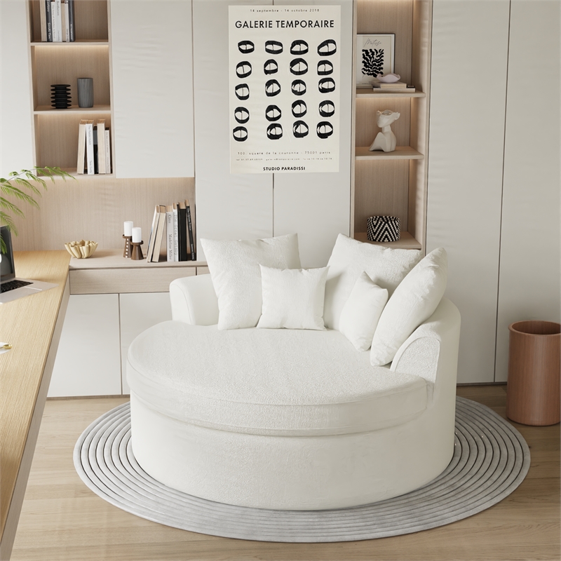 CRO Decor White Corduroy free-install fully foam-filled Compressed sofa