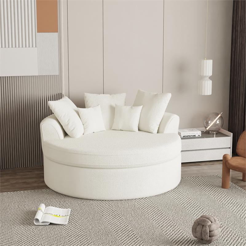CRO Decor White Corduroy free-install fully foam-filled Compressed sofa