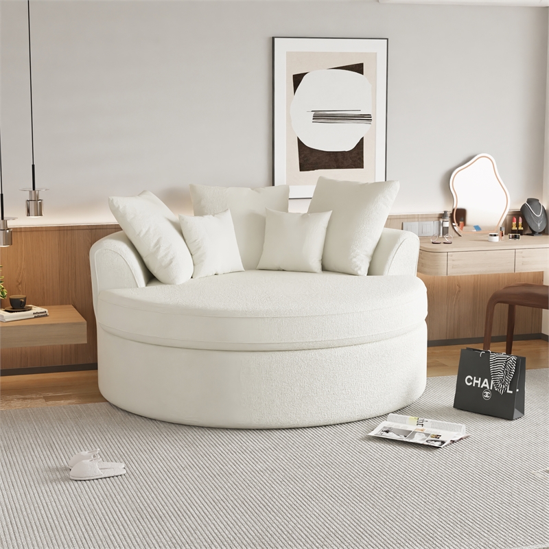CRO Decor White Corduroy free-install fully foam-filled Compressed sofa